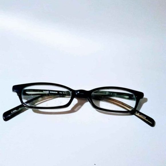 Takeo Kikuchi Vintage Unisex Black Rectangular Eyeglasses Frames TK 417 - Picture 1 of 6